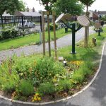 The outdoor gym in the garden at Woodside Care Village